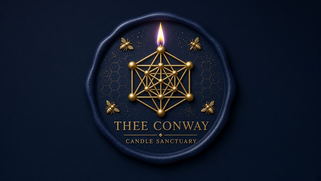 THEE CONWAY Candle Sanctuary — midnight wax Merkaba seal