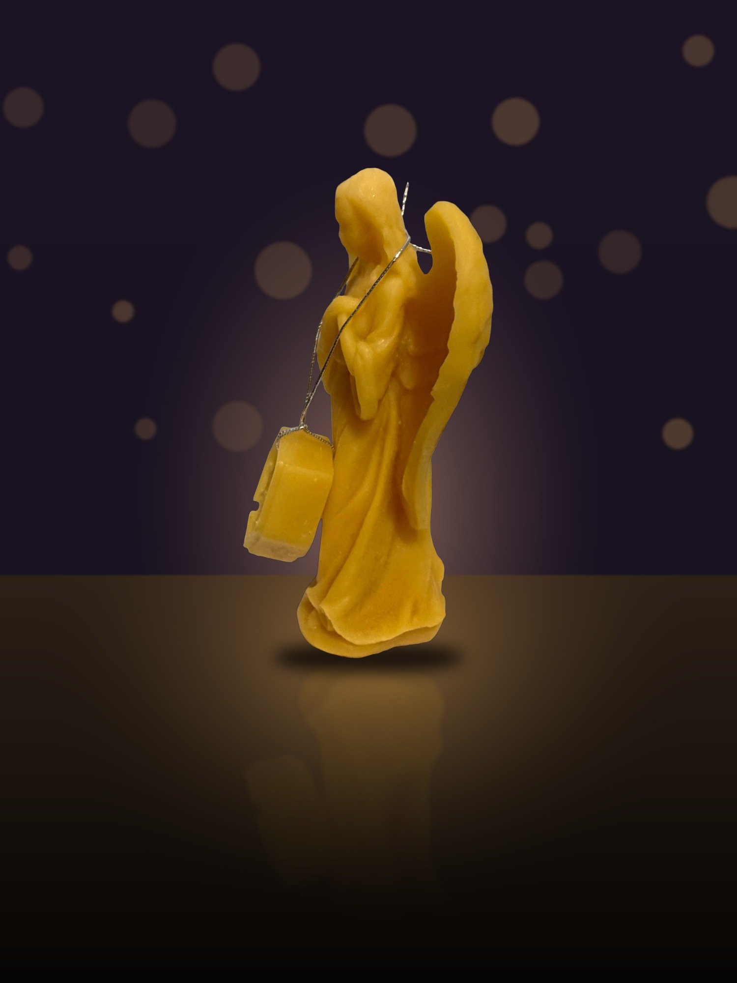 Maine Beeswax Standing Angel Ornament - Image 3
