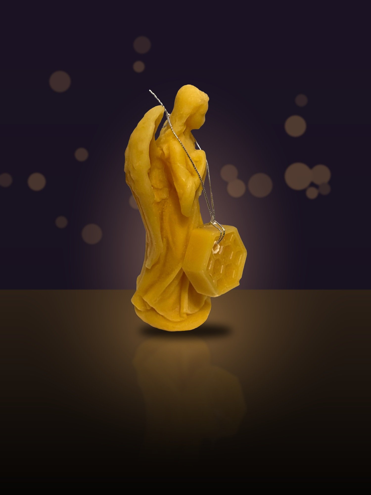 Maine Beeswax Standing Angel Ornament - Image 2