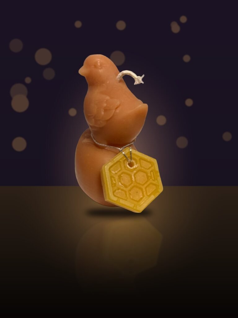 Maine Beeswax Chick on an Egg Candle