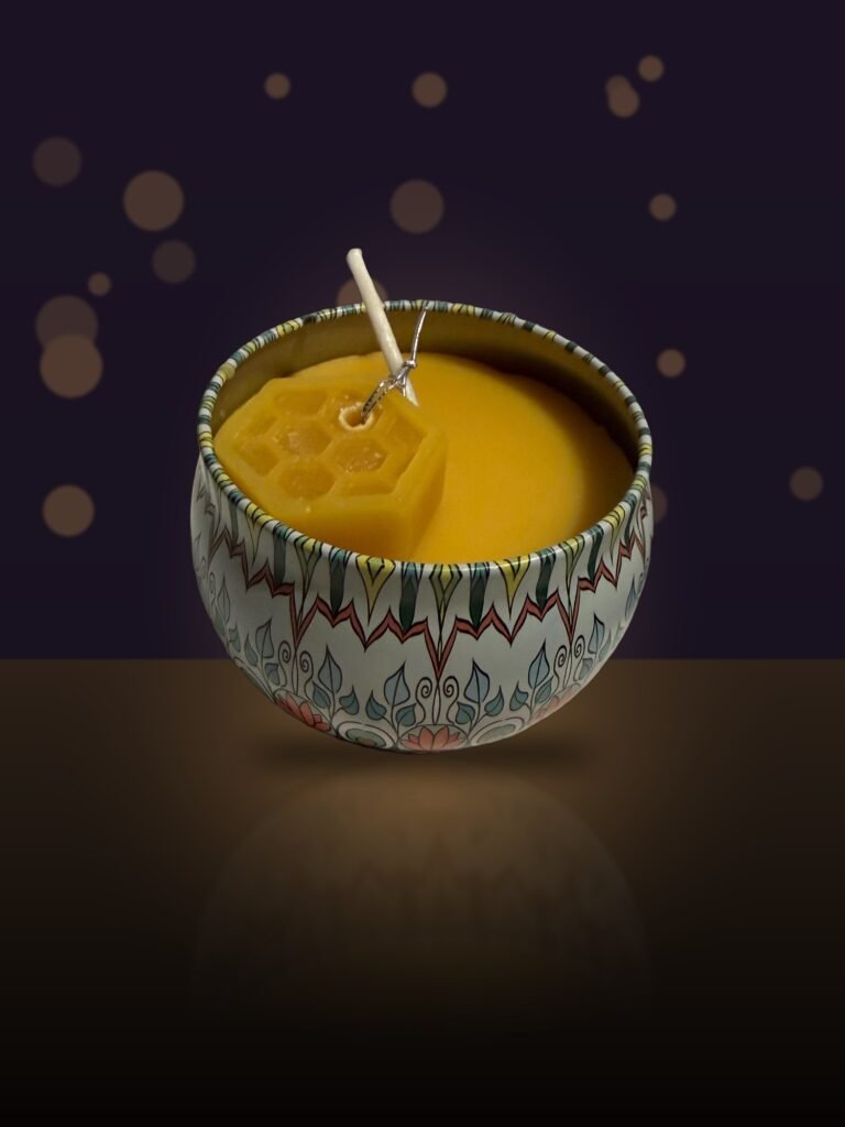 Maine Beeswax Mandala Tin Candle