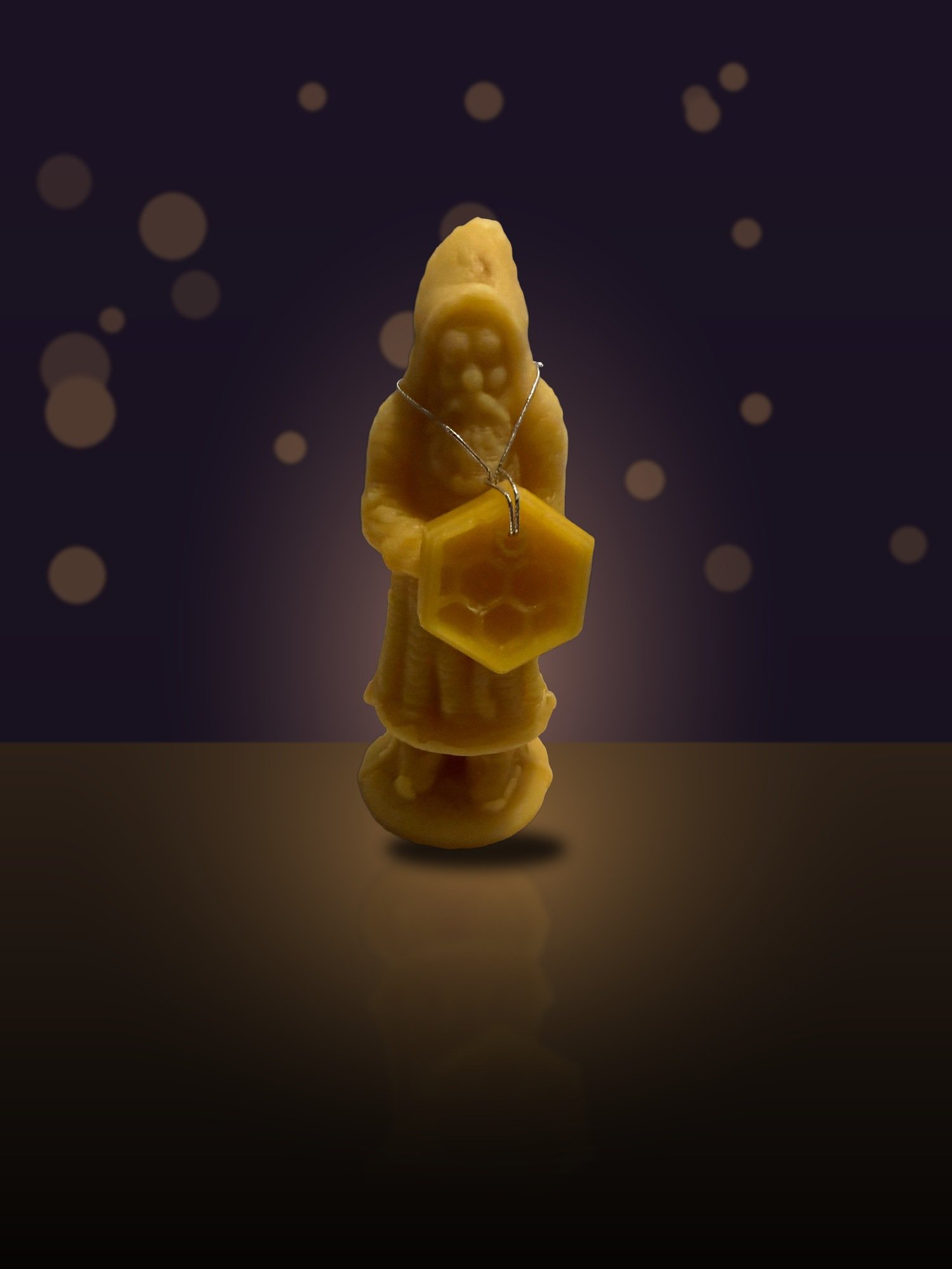 Maine Beeswax Standing Santa Ornament