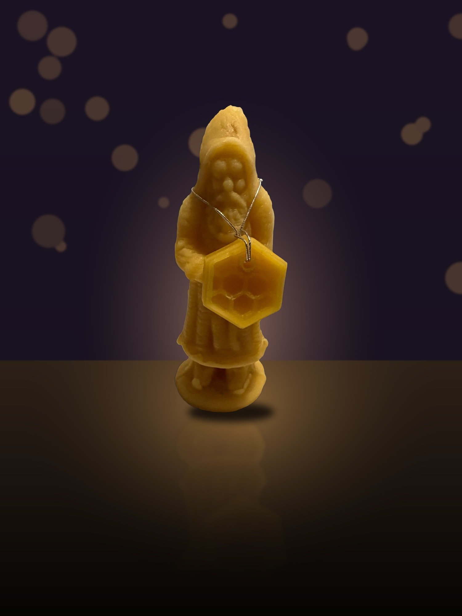 Maine Beeswax Standing Santa Ornament - Image 3