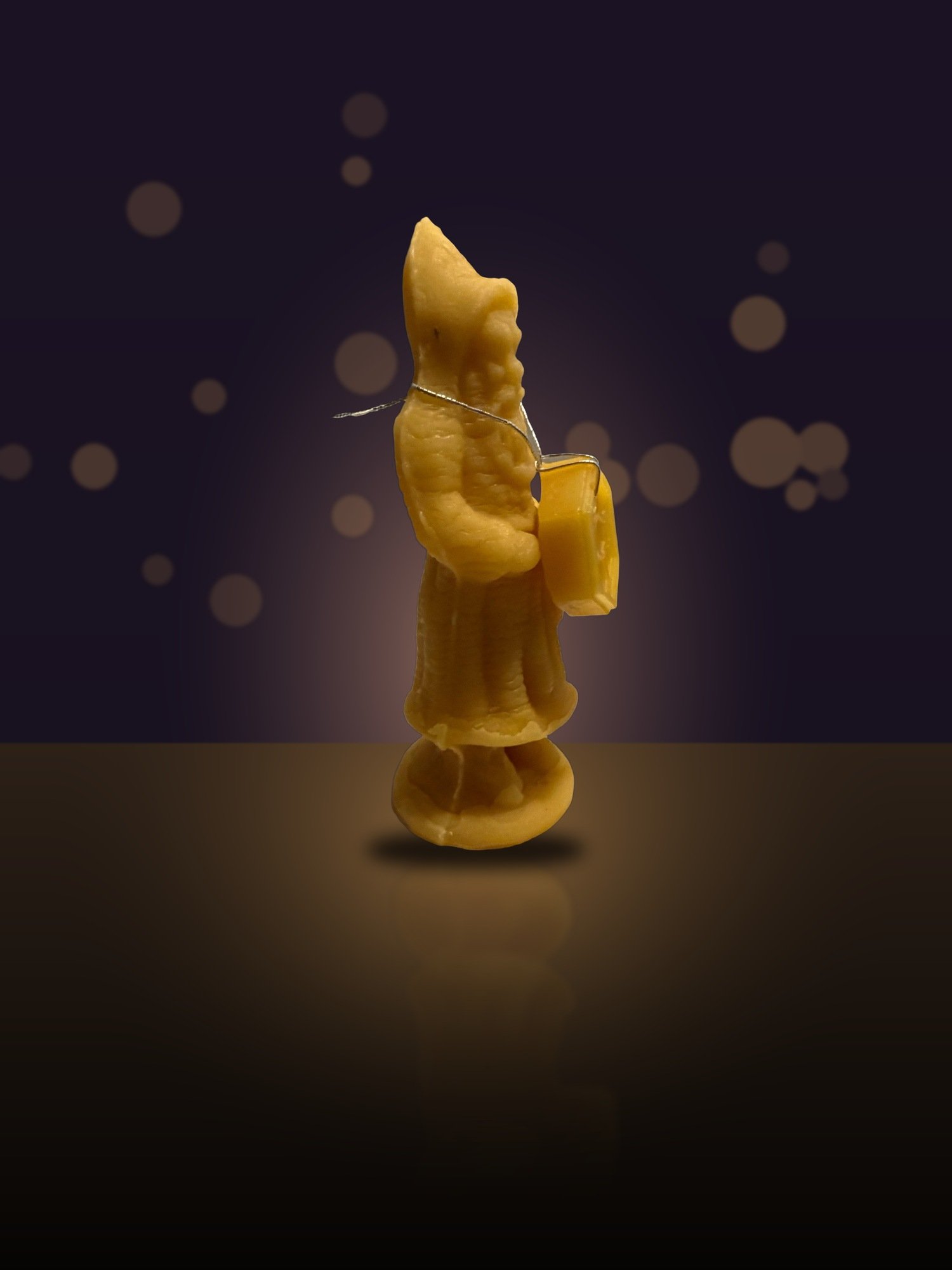 Maine Beeswax Standing Santa Ornament - Image 2